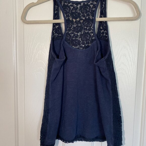 Abercrombie & Fitch Navy Lace Racerback Tank Top Size Small - Picture 6 of 6